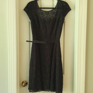 WHBM navy lace dress with pockets